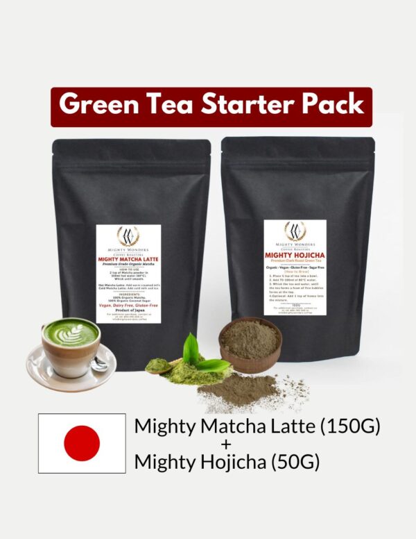 Green Tea Starter Pack, Matcha Latte & Hojicha